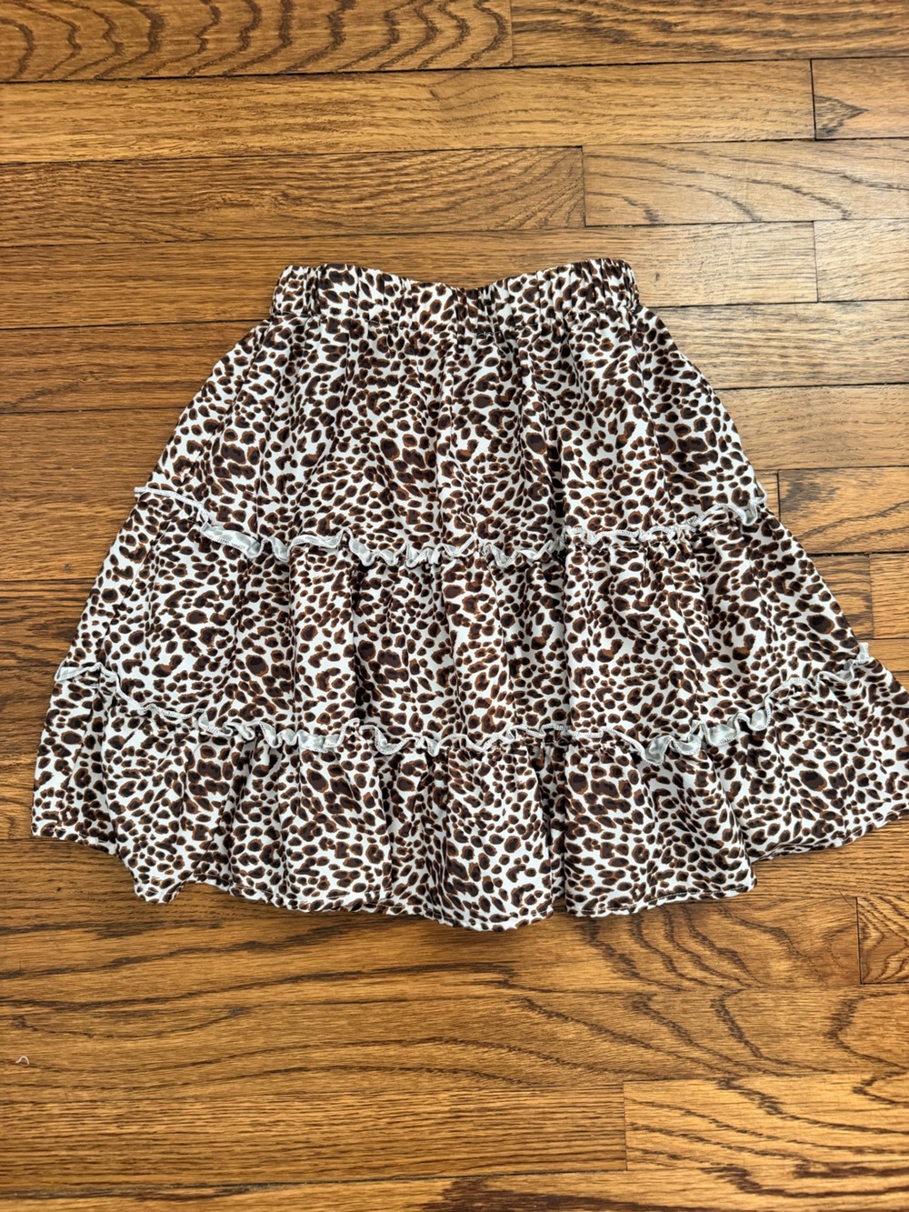 SHEIN Brown Leopard Ruffle Skirt